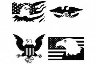 American Eagle with Flag Graphics
