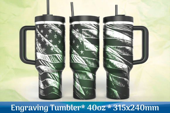 American Flag Tumbler Wrap: Graphics for Laser Engraving