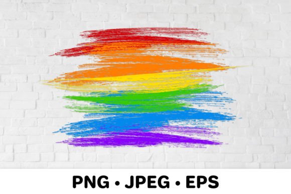 Brush Stroke LGBTQ Pride Flag Graphics