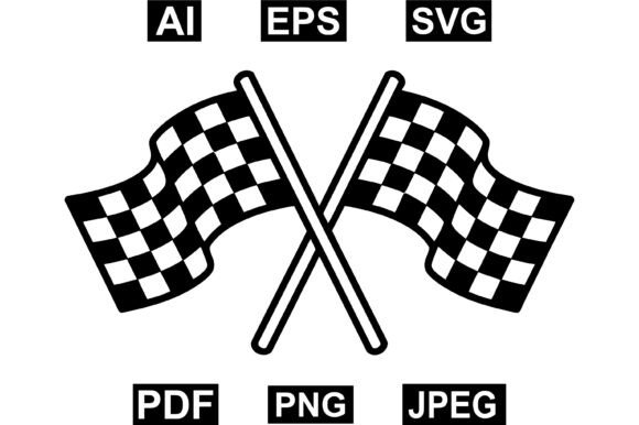 Crossed Racing Checkered Flags Icon