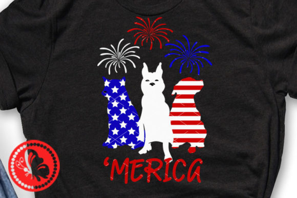 Dogs USA Flag Merica Print Animals Svg