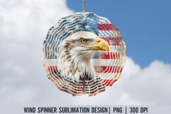 Eagle Patriotic Wind Spinner Sublimation: Graphics and Crafts for American Pride