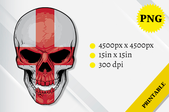 England Skull X Flag Graphics