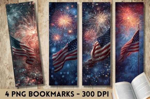 Fireworks Sky American Flag Bookmark