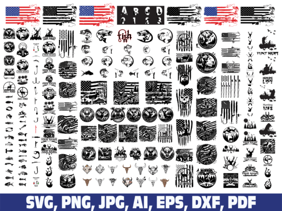 Fishing Hunting Svg Bundle: Graphics for Crafts