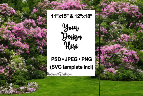Garden Flag Mockup PSD File Floral: Graphics and Signage Amp