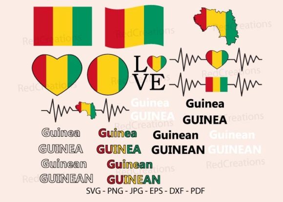 Guinea Flag Bundle Svg, Guinean National Graphics