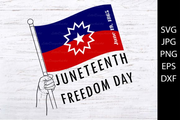 Hand Holding Juneteenth Flag Graphics