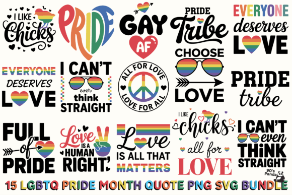 Lgbtq Pride Month Quote SVG PNG Bundle