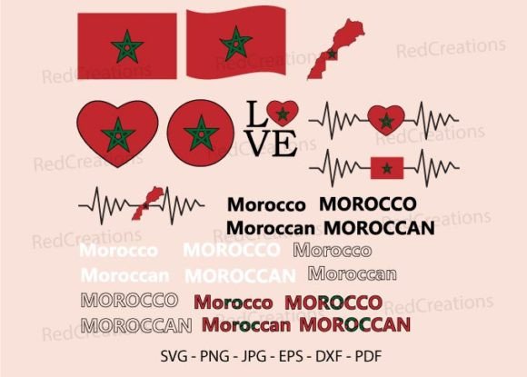 Morocco Flag Svg Bundle, Moroccan Map