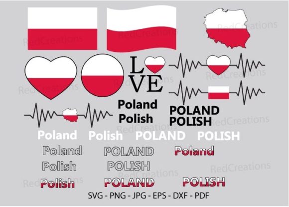 Poland Flag Bundle SVG for Graphics and Crafts