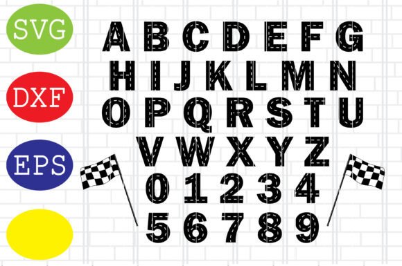 Race Track Alphabet Svg, Graphics & Crafts