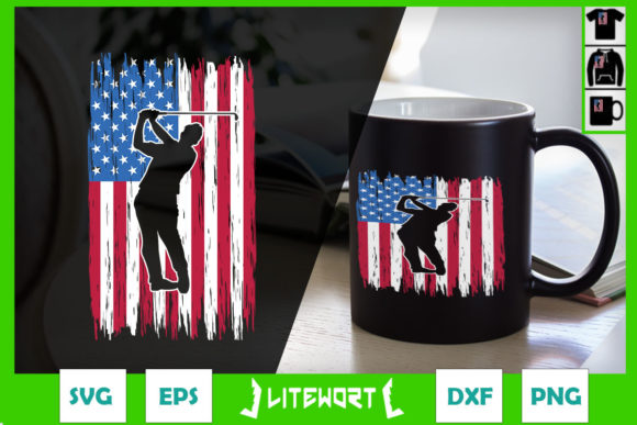 Retro American Flag Golf