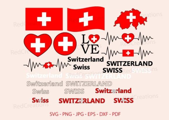 Switzerland Flag Bundle Svg, Swiss, Love
