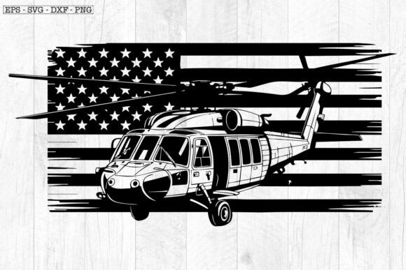 US Black Hawk Helicopter Svg, Graphics & Crafts