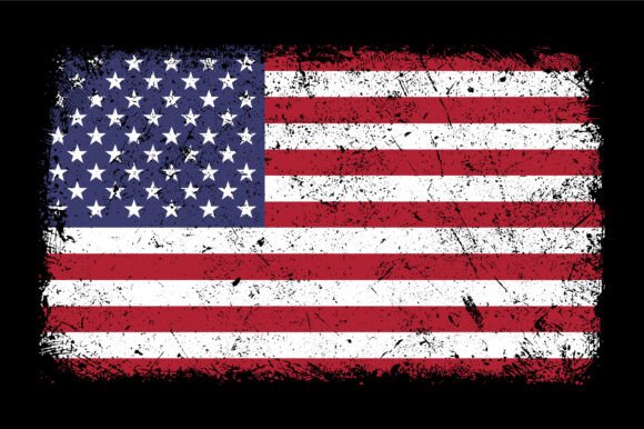 USA Grunge Flag. American Vintage Flag Graphics