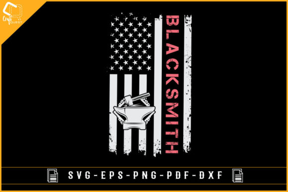 USA Grunge Flag with Blacksmith Design